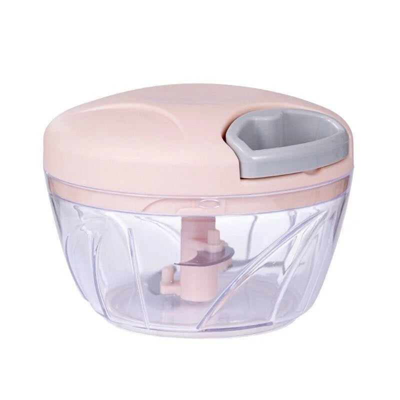 Manual Garlic Press & Meat Mincer – Rotate Chopper with Vegetable Cutter (500ml / 900ml) Peaceful Pleasures Health and Wellness 500ml-Pink