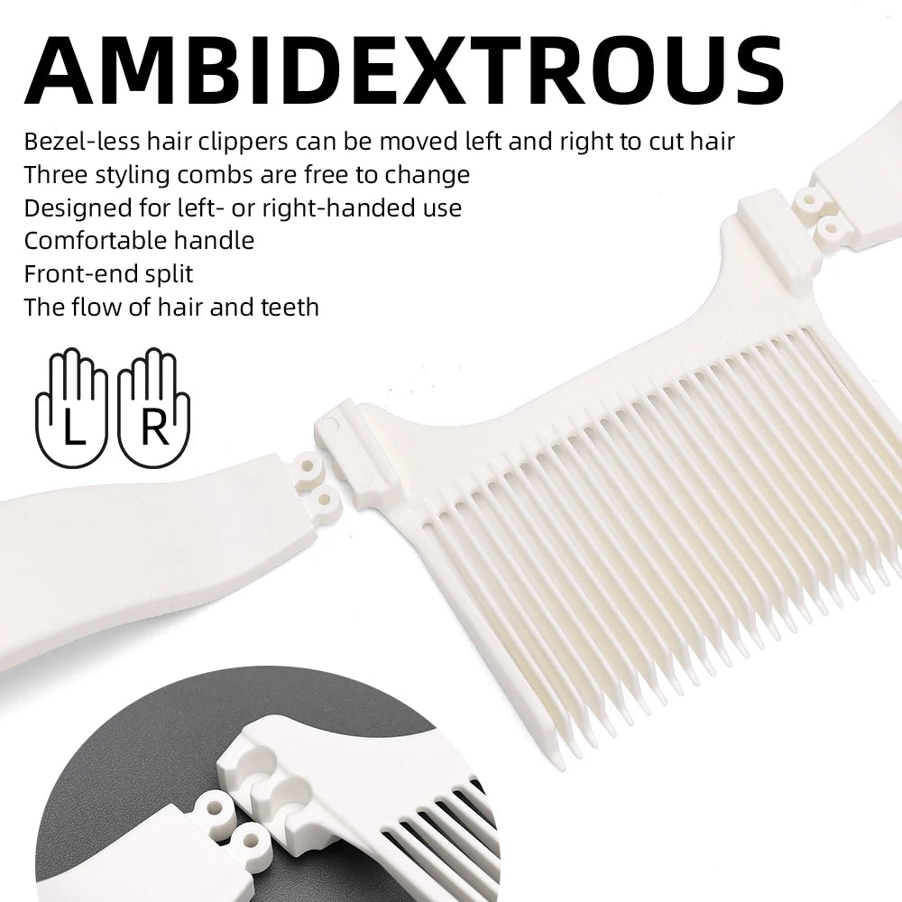 3 Size Barbershop Long Handle Hair Cutting Clipper Comb Barber Curved Positioning Flat Top Comb Salon Supplies Men Styling Tools Peaceful Pleasures Health and Wellness
