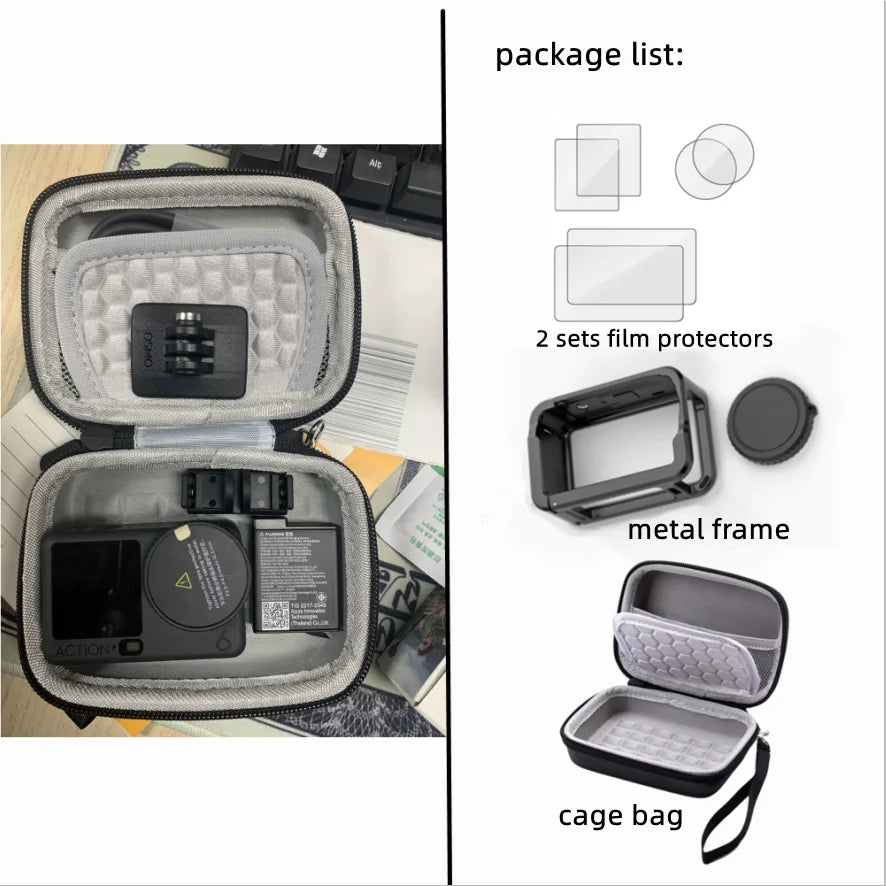 DJI Action 6 Accessories Kit – Cage, Case, Frame & Glass