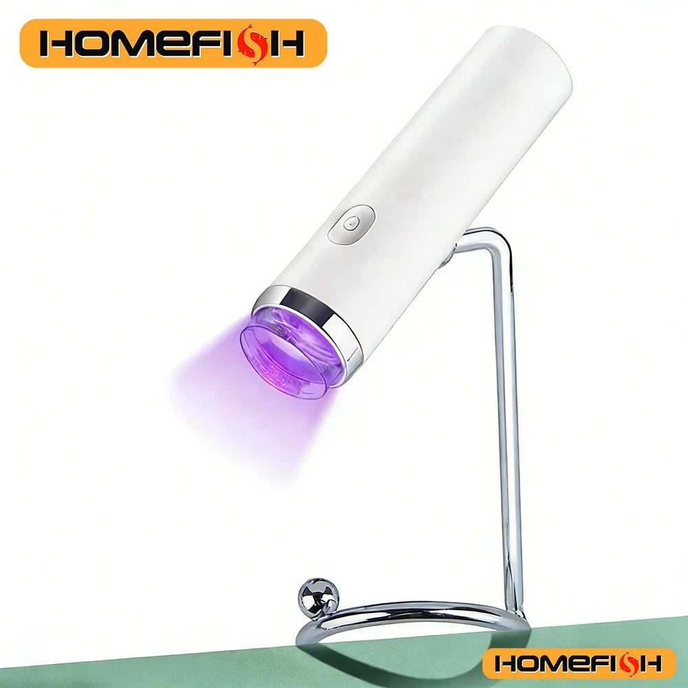 One-character nail art lamp, UV LED, small handheld drying lamp, quickly cures all nail polish removers Peaceful Pleasures Health and Wellness WHITE