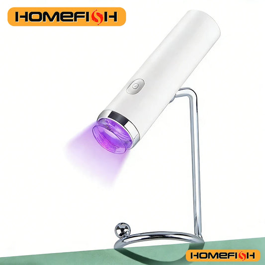One-character nail art lamp, UV LED, small handheld drying lamp, quickly cures all nail polish removers Peaceful Pleasures Health and Wellness WHITE