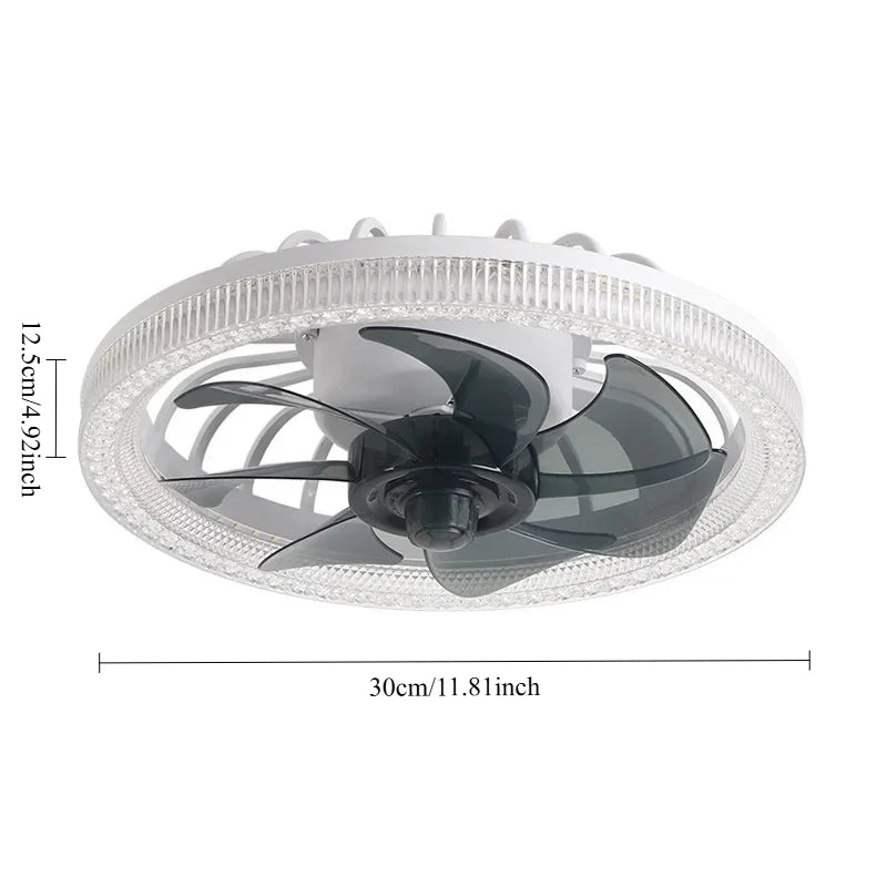 Modern LED Ceiling Fan with Remote Dimming | Bedroom &amp; Office