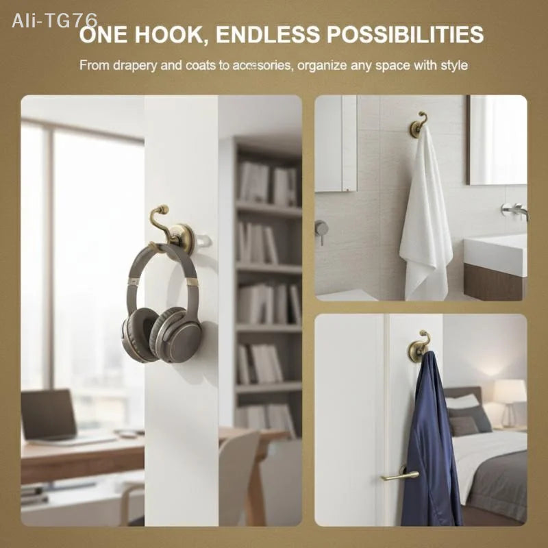 2PCS Metal Curtain Holdback Hooks – Zinc Alloy Wall Tie Backs