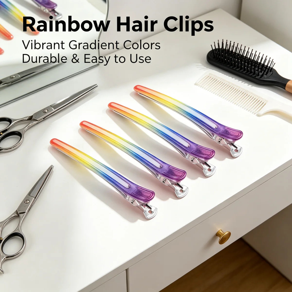 4/6/10/12Pcs Professional Hairdressing Hairpins Rainbow Colors Sectioning Cutting Hair Clamps Barber Hair Clips Styling Tools Peaceful Pleasures Health and Wellness