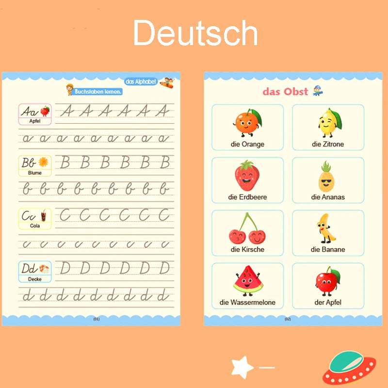 Wiping German Magic Copybook Pen Preschools Kids Calligraphy Children