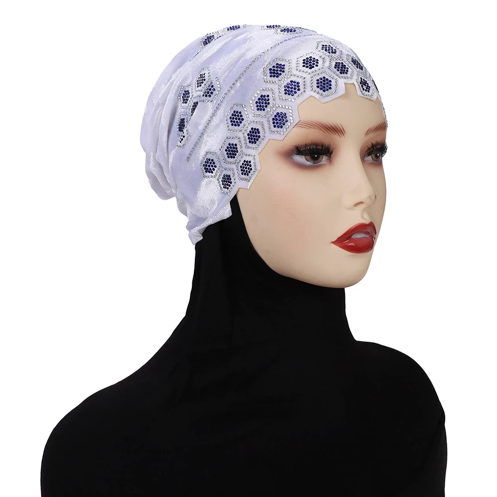 Rhinestone Headband Hijab Instant Turban Scarf | 12 Colors