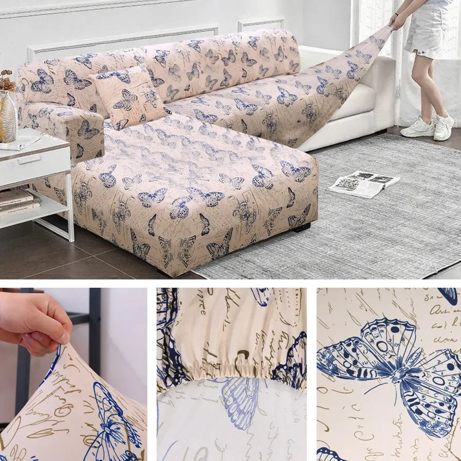 Elastic Floral Printed Sofa Covers Washable Spandex Couch Cover 1/2/3/4Seater Slipcovers Furniture Protector for Living Room Peaceful Pleasures Health and Wellness