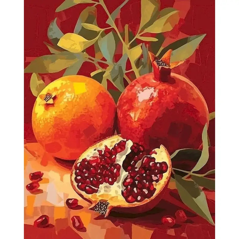 Pomegranate Paint by Numbers Kit – DIY Canvas Art 60x75cm