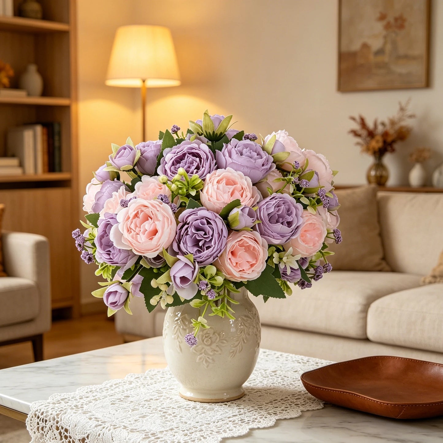 Artificial Silk Peony Flowers | Wedding & Home Decor Bouquet