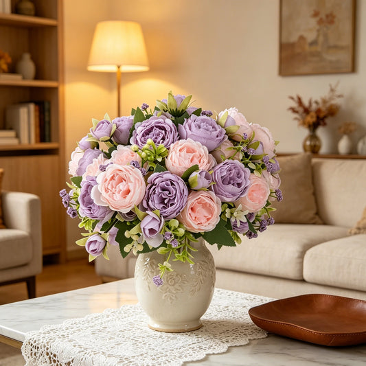 Artificial Silk Peony Flowers | Wedding & Home Decor Bouquet Artificial Silk Flowers Peaceful Pleasures Health and Wellness