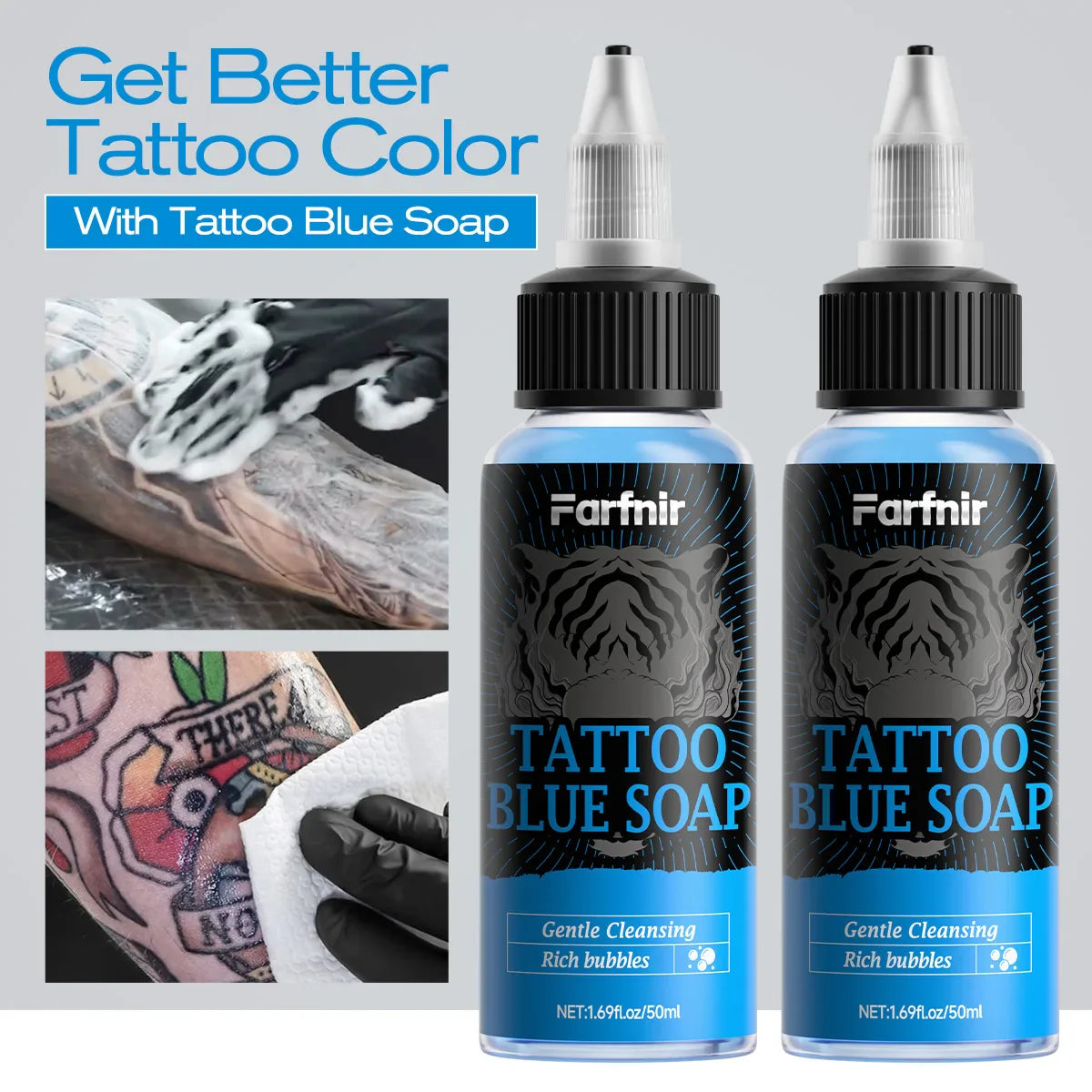 Tattoo Blue Soap – Foaming Cleanser for Vibrant Tattooed Skin