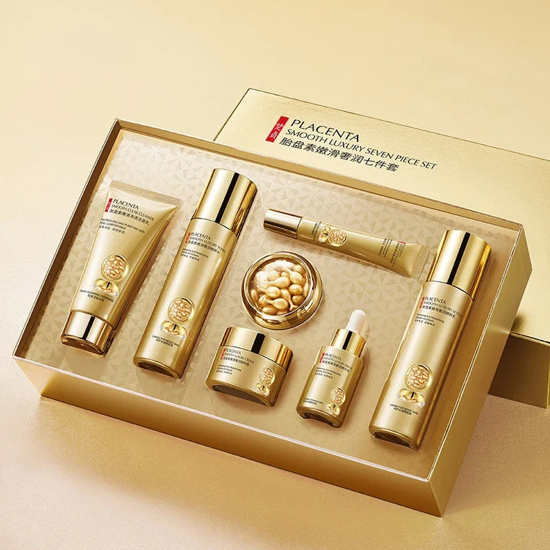 Placenta Essence 7-Piece Skincare Set – Hydrating & Nourishing