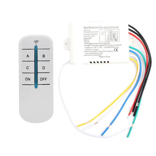 4 Ways OFF Digital Wireless Wall Light Receiver Transmitter Remote Peaceful Pleasures Health and Wellness Default Title
