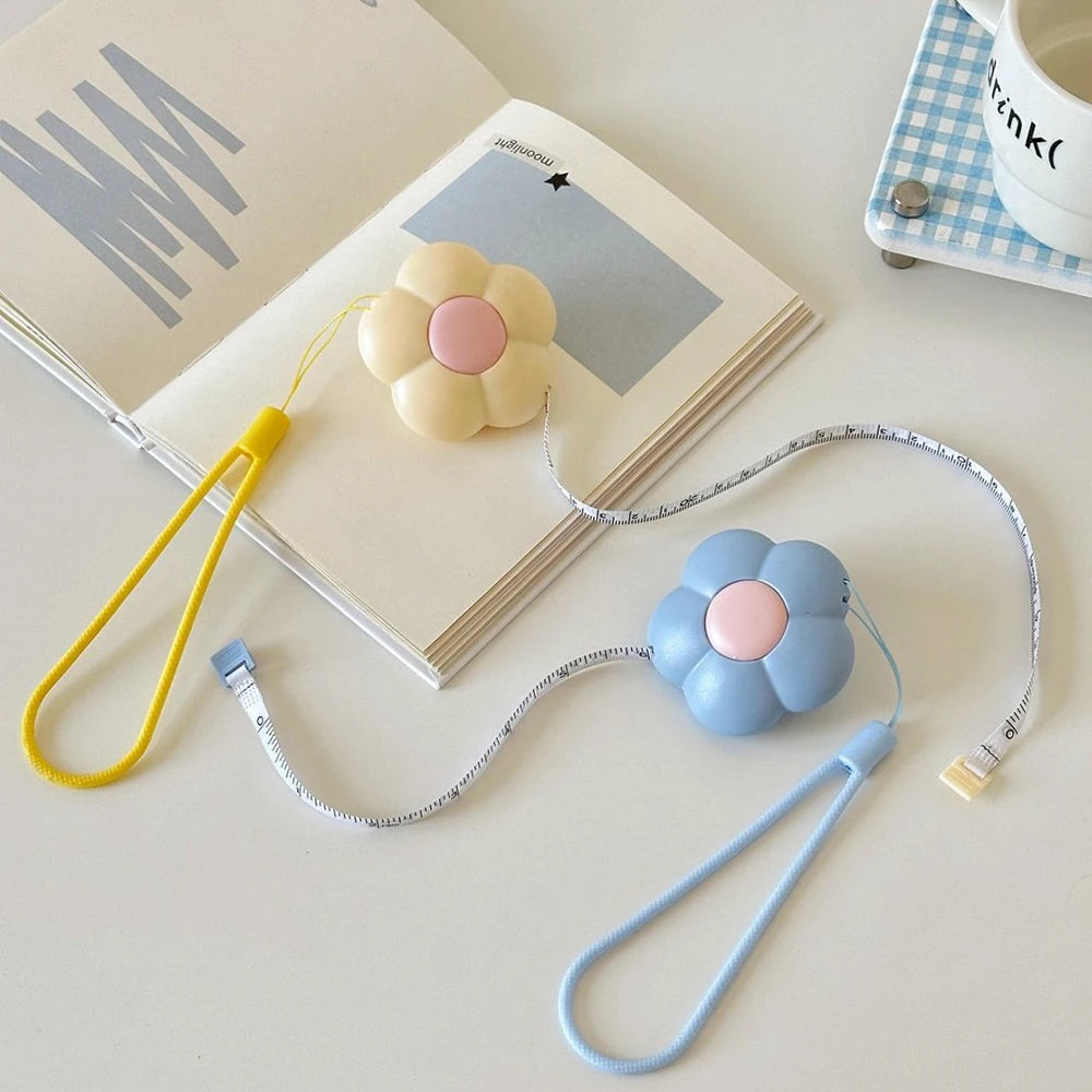 Petal Shaped Mini Tape Measure Portable Automatic Retractable Soft