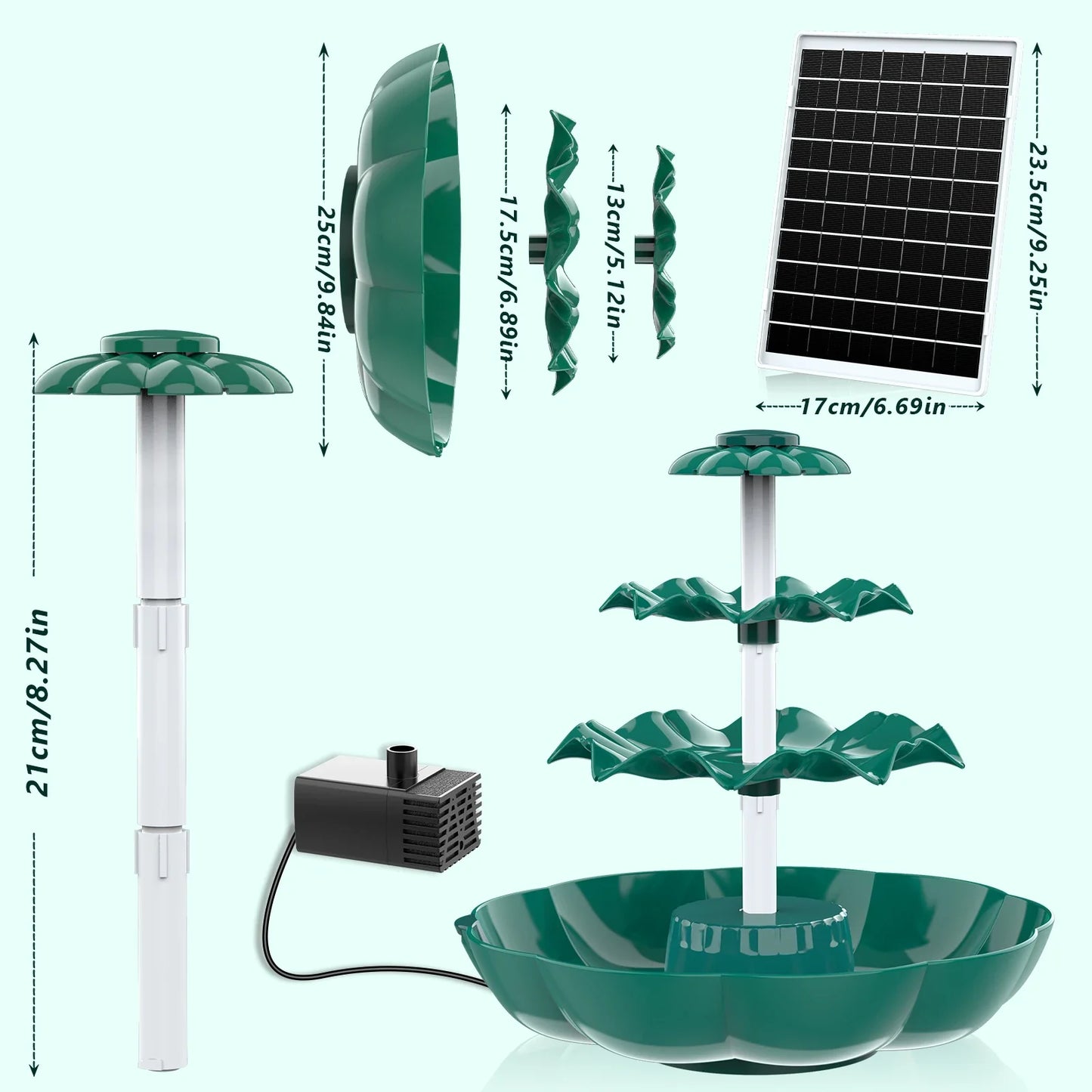 AISITIN 3-Layer Solar Bird Bath Fountain Pump – Garden & Pond