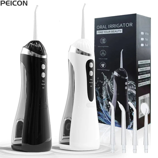 Oral Irrigator Portable Dental Water Flosser for Teeth Dental Water Irrigator Rechargeable Dental Water Jet for Teeth Cleaning Peaceful Pleasures Health and Wellness