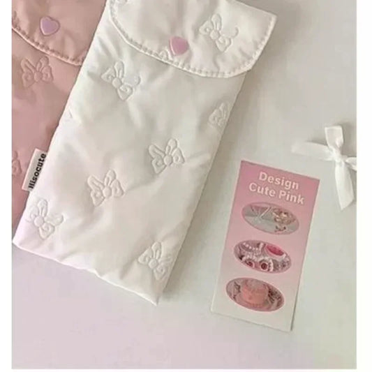 Bow Embossed Pencil Case – Pen & Sunglasses Storage Bag Pencil Case Oasis Select