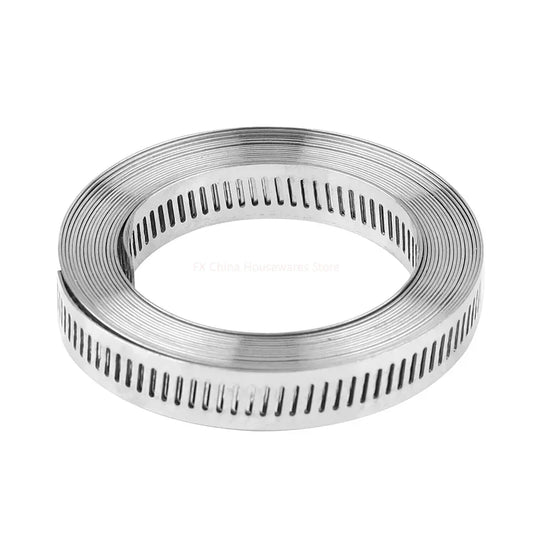9.8ft Adjustable Large Hose Clamps Worm Gear Stainless Steel Clamp+6 Fasteners Automobiles Accessories Clamp And Fasteners Peaceful Pleasures Health and Wellness Default Title