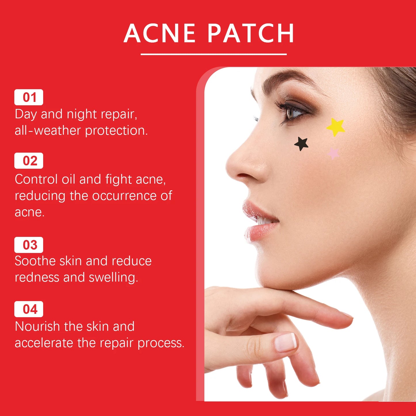 Hydrocolloid Acne Patches 200pcs | Star-Shaped Blemish Dots