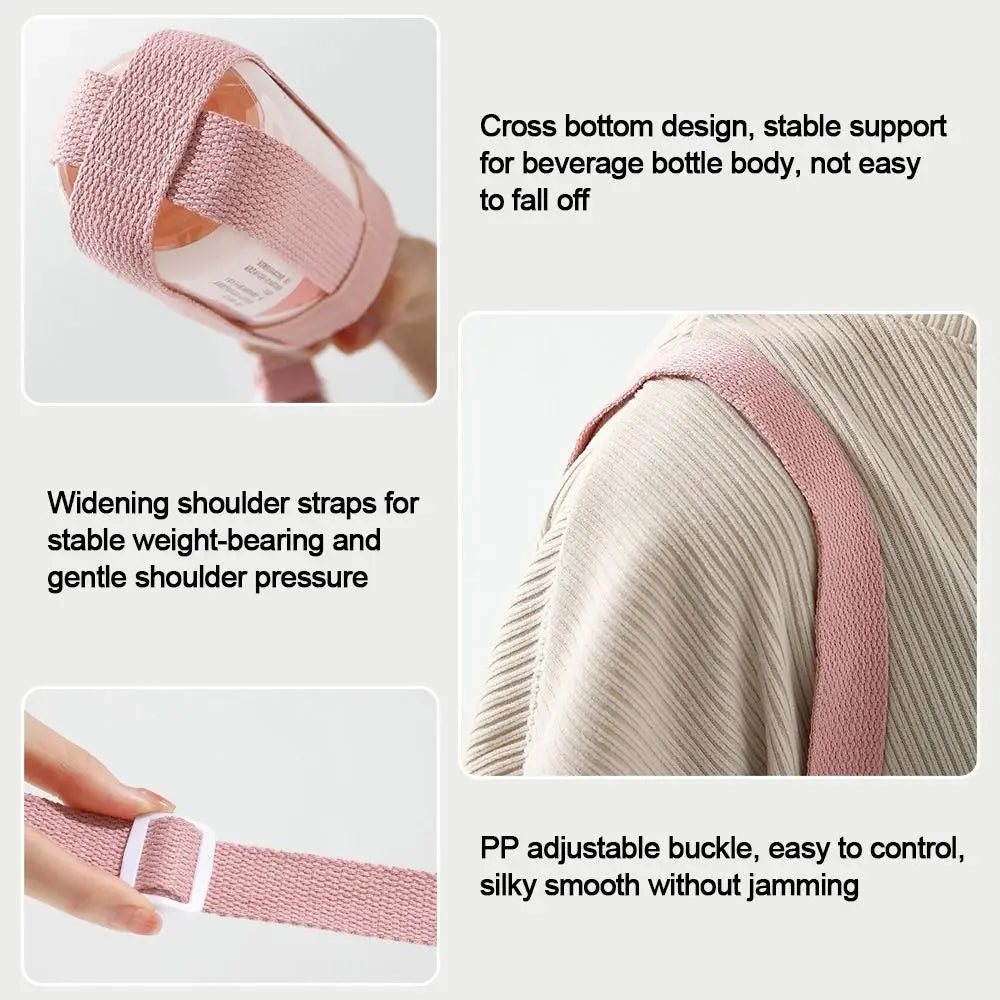 Useful Anti-Hot Cup Sleeve with Adjustable Shoulder Strap Simple Versatile Beverage Bag Reusable Mug Holder beer cover Peaceful Pleasures Health and Wellness
