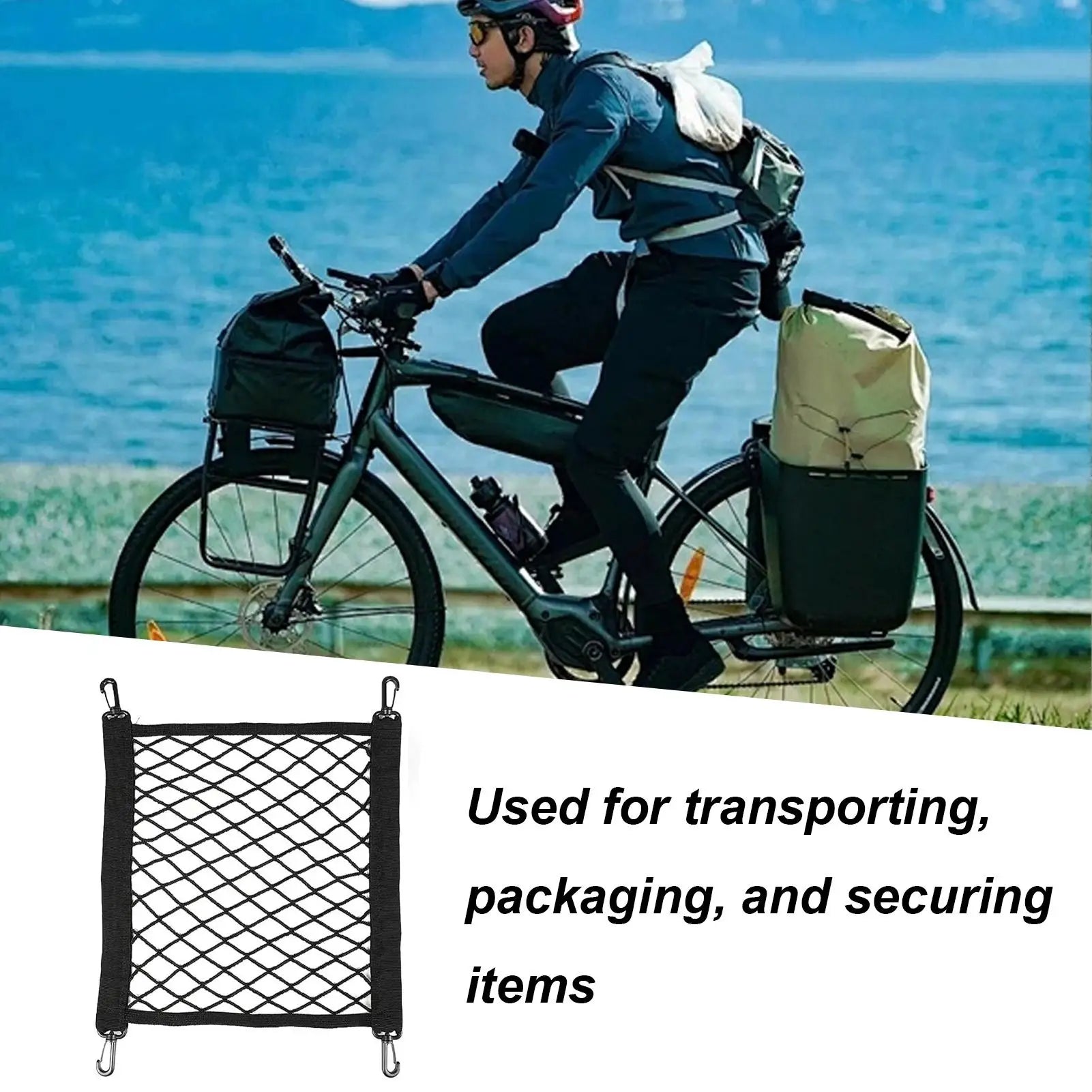 Elastic Cargo Net for Motorcycle, Bike & ATV | Luggage Net Cargo Luggage Net Peaceful Pleasures Health and Wellness