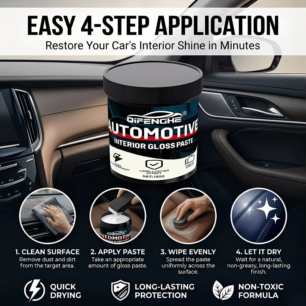 Car Interior Gloss Paste – Leather & Plastic Polish Restorer