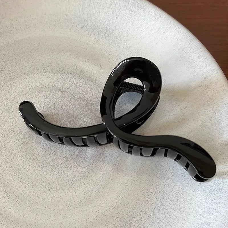 6pcs Women Ladies Apparel Accessories Headwear, 13cm Plastic Transparent Large Size Hair Claw, Ponytail Hairpins Hair Clips Peaceful Pleasures Health and Wellness black