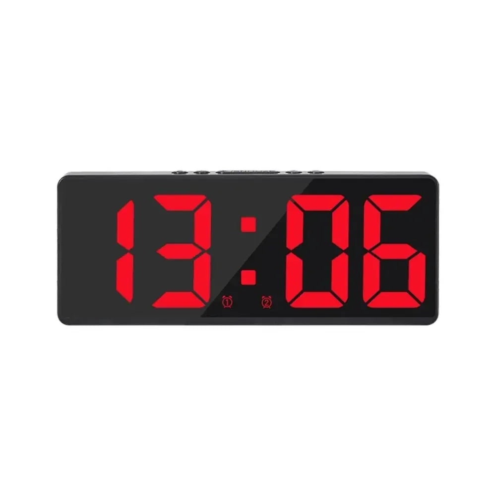 Multifunctional Large LED Digital Alarm Clock Color Nightlight Temperature Calendar Electronic Backlight Home Decor Peaceful Pleasures Health and Wellness Red