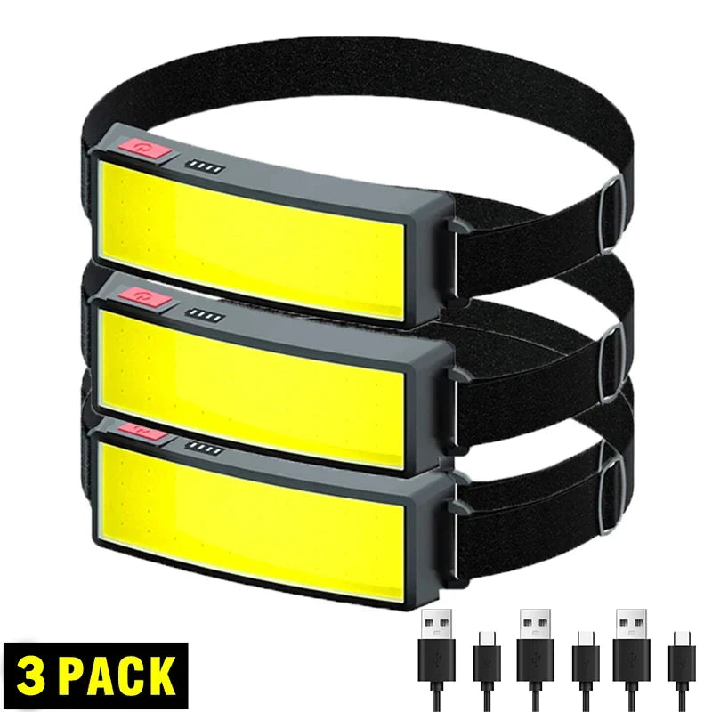 COB LED Rechargeable Headlamp 800 Lm – USB, IPX4, Camping
