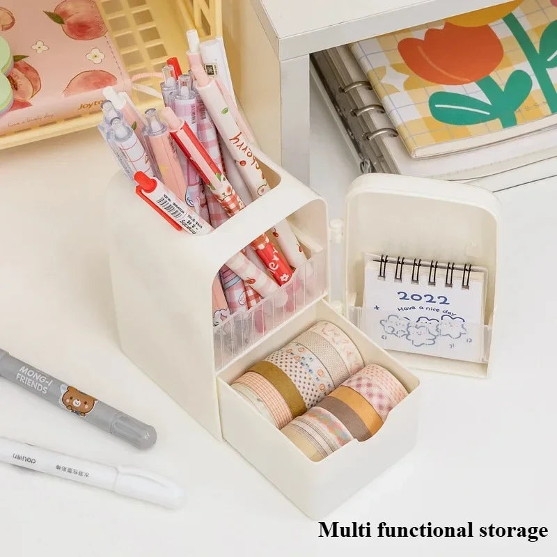 Multi functional fashionable pen holder with creative drawer, refrigerator pen holder, student large storage, desktop decoration Peaceful Pleasures Health and Wellness