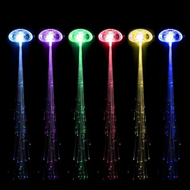 LED Glow Hair Braid Neon String Lights | Halloween & Party