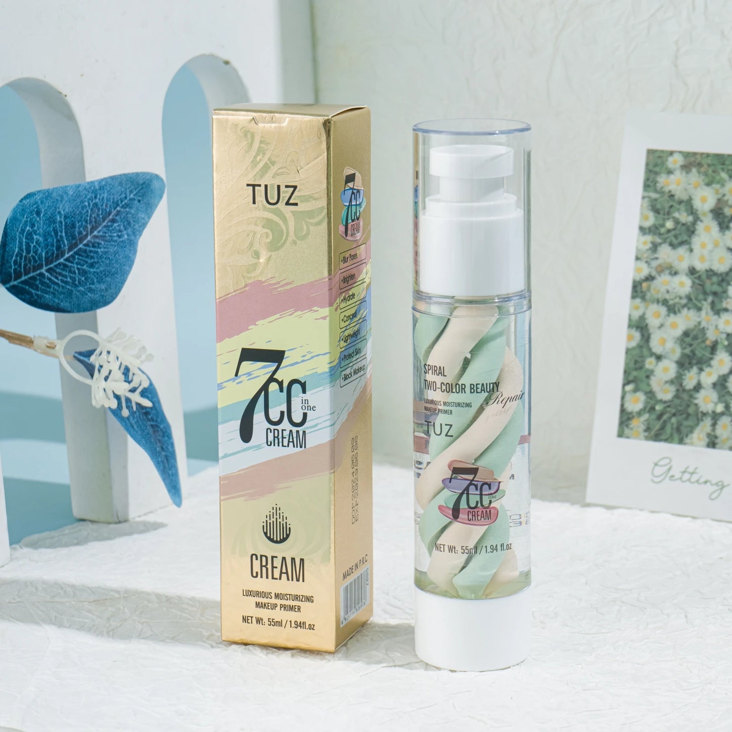 Makeup Primer Barrier Cream 3 in 1 for All Skin Tones Peaceful Pleasures Health and Wellness Green and Nude