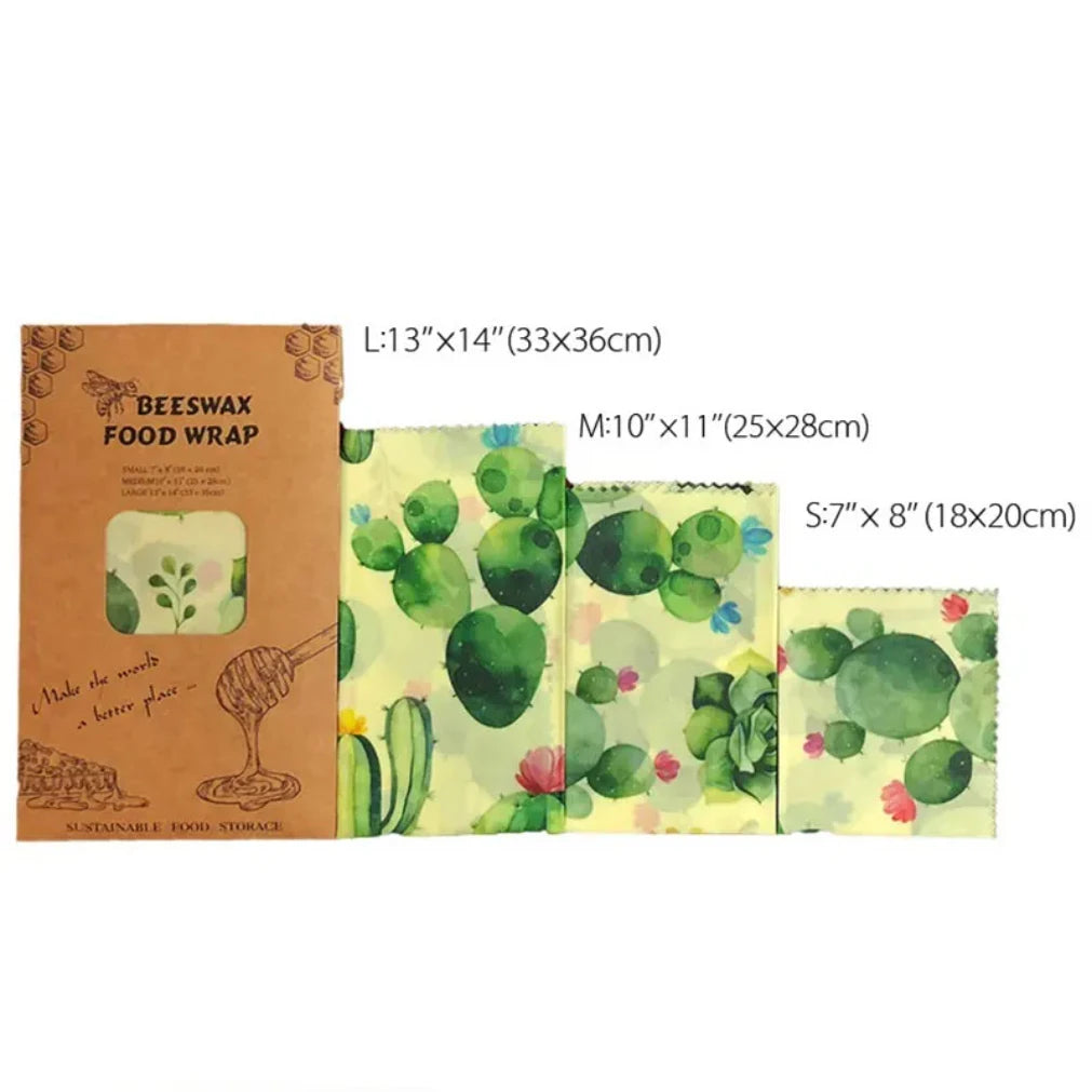 Organic Beeswax Food Wraps | Reusable Eco-Friendly Set of 3