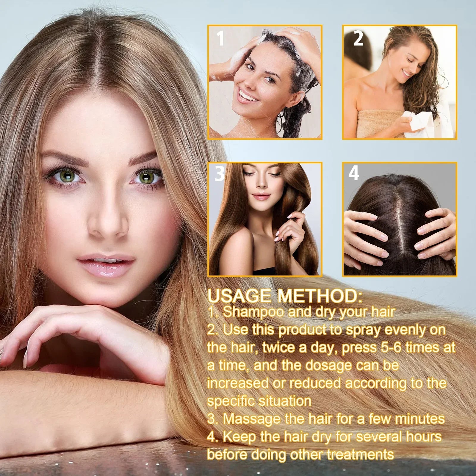 EELHOE Biotin Hair Spray For Man Women 30ml Hair Growth Repair Damage Restore Oil Scalp Repair Serum Spray Thicken Hair Care Peaceful Pleasures Health and Wellness