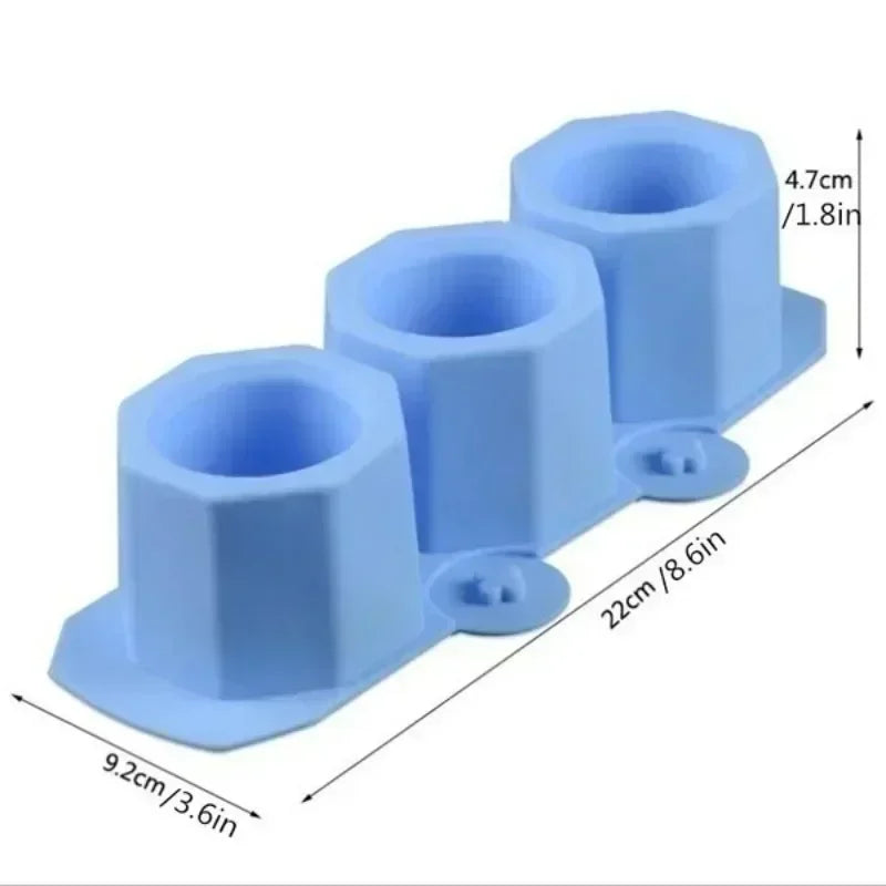 3-hole Silicone Ice Tray Mold Wine Glasses Creative Cactus Flower Pot