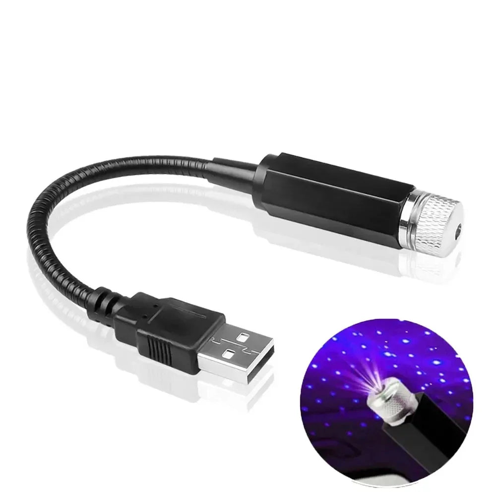 USB LED Galaxy Star Projector Night Light – Car & Room Decor