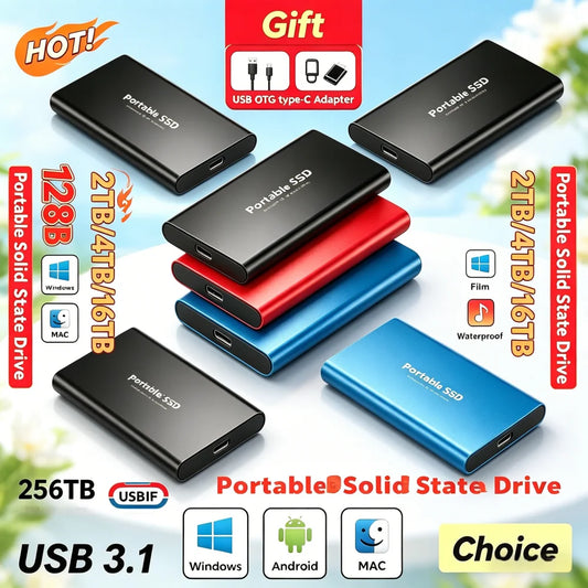 Portable External SSD USB 3.2 – High-Speed Drive for PC Mac Phone Portable External SSD Peaceful Pleasures Health and Wellness