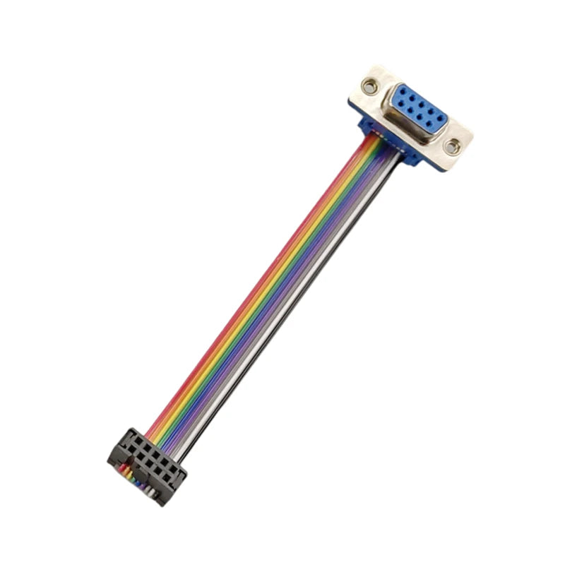 D-Sub DB9 9 Pin Male / Female Connector to FC-10P IDC Female 2.54mm 10 Pin Rainbow / Multicolor Flat Ribbon Cable to DIDC 9P Peaceful Pleasures Health and Wellness DB9 Female 2M
