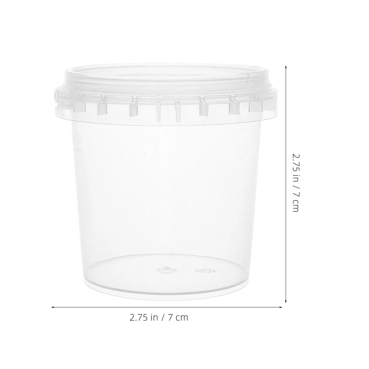 20Pcs Food Packaging Buckets Clear Plastic Storage Containers Airtight Round Buckets for Ice Cream Cupcake Dessert Muffin Milk Peaceful Pleasures Health and Wellness