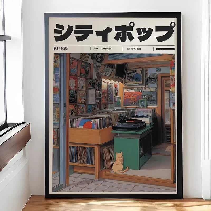 Retro Japanese Y2K Anime 1990s Canvas Wall Art Poster