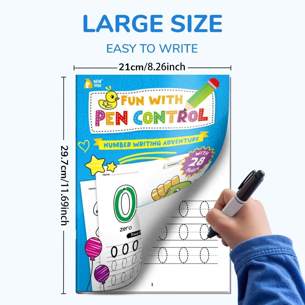Preschool Pen Control Practice Book Kids Numbers Tracing Workbook