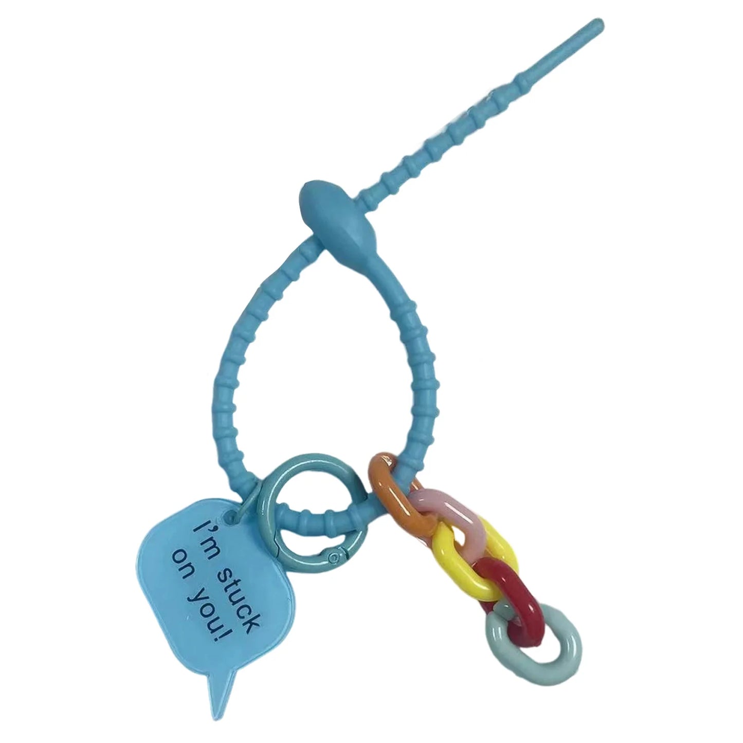 Fashionable Ribbon Keychain Small Monster Doll Anti Lost Hanging Accessories for Birthday Anniversary Gifts Peaceful Pleasures Health and Wellness Blue
