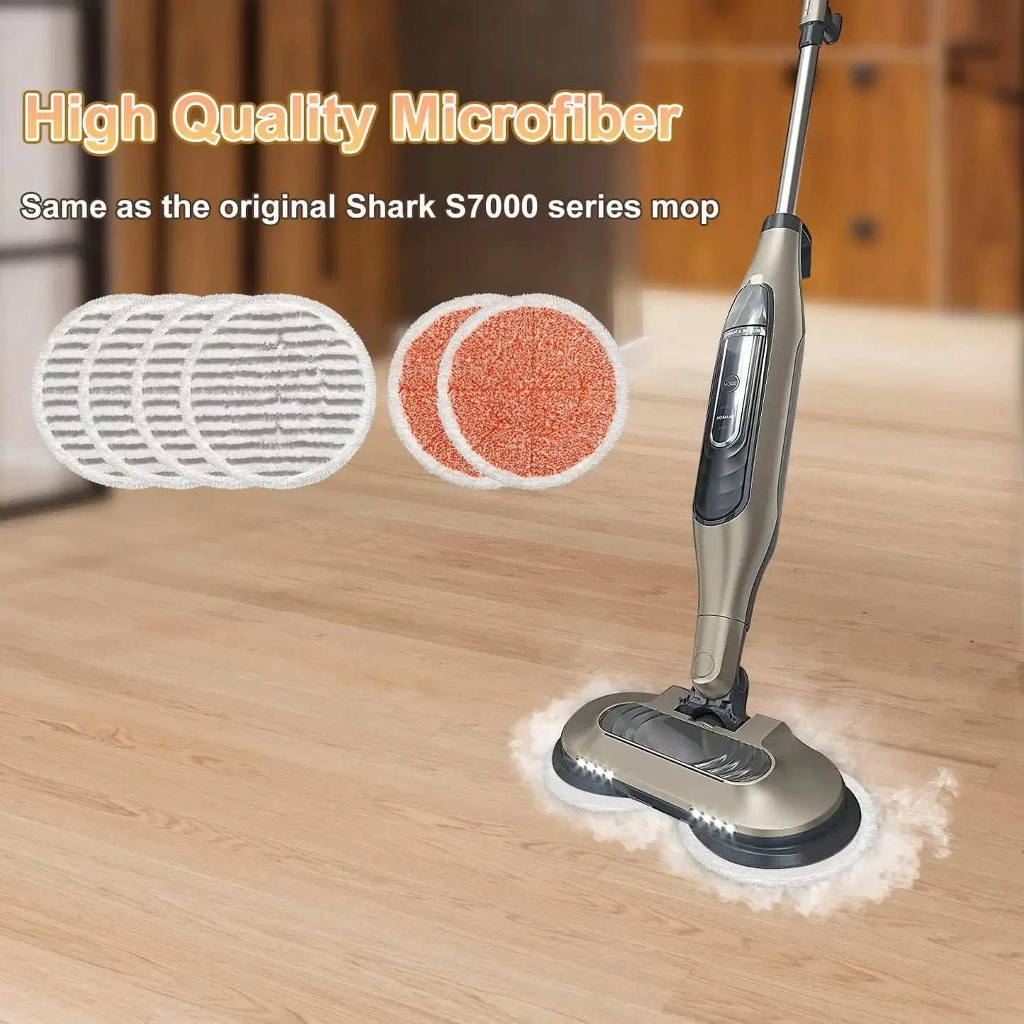 6-Pack Reusable Steam Mop Pads for S7000 Series, Microfiber and Heavy Scrub Cleaning Pads Peaceful Pleasures Health and Wellness