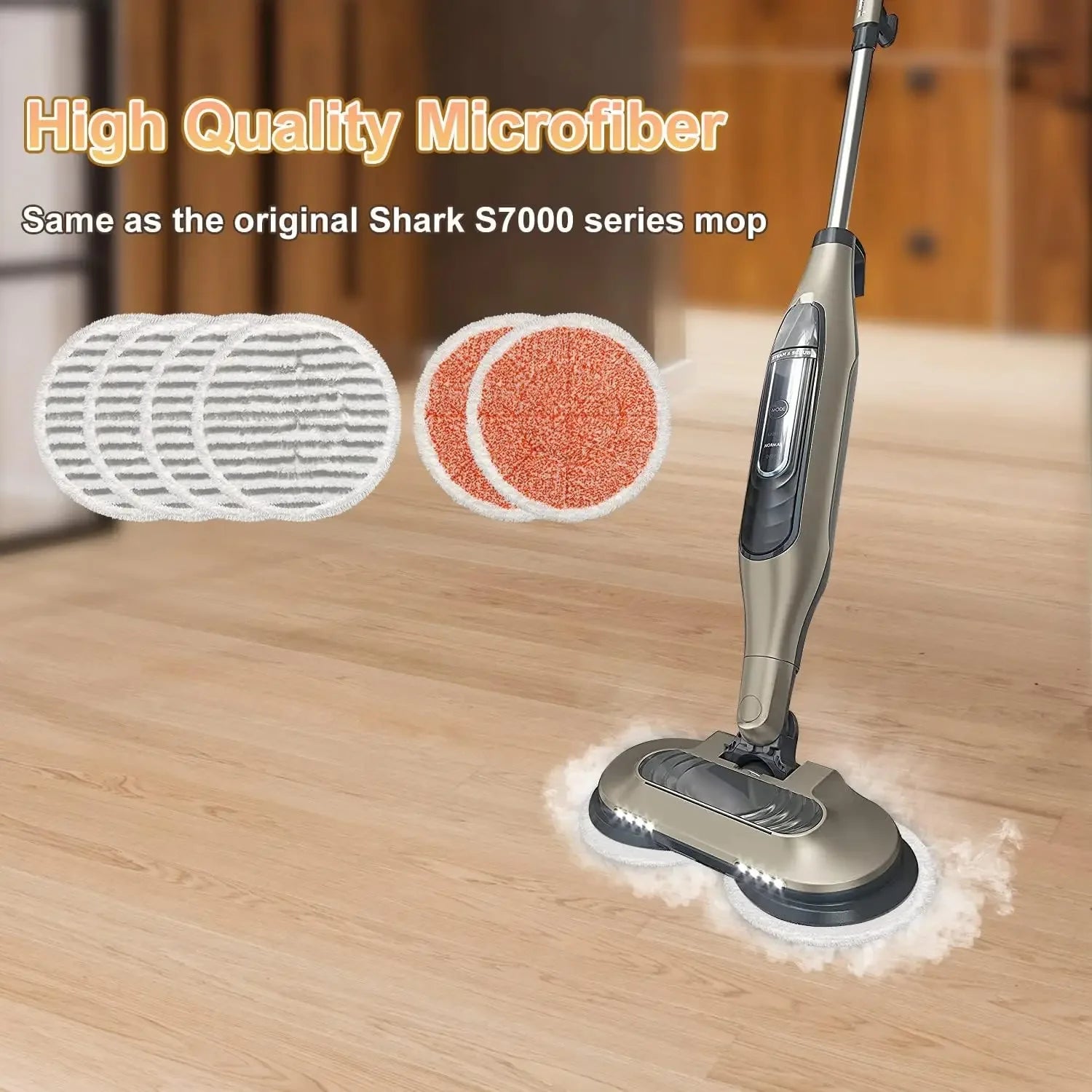 6-Pack Reusable Steam Mop Pads for S7000 Series, Microfiber and Heavy Scrub Cleaning Pads Peaceful Pleasures Health and Wellness