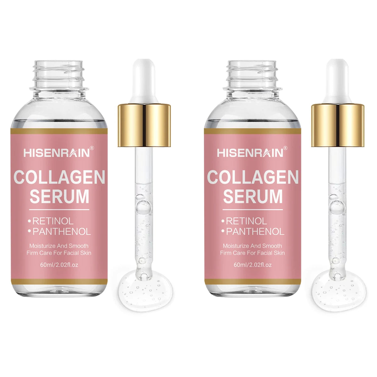 HISENRAIN Collagen Serum Gift Set - Anti-Aging & Hydrating Formula, Perfect Holiday Present with Single & Bundle Options. Peaceful Pleasures Health and Wellness 60ml-2pcs