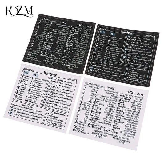 Windows PC Keyboard Shortcut Sticker – 14 Styles | PVC Keyboard Reference Sticker Oasis Select