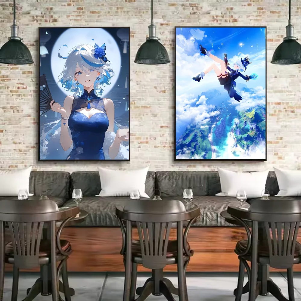 Genshin lmpact Furina Foutiane Poster HD art sticky wall waterproof home living room bedroom bar aesthetic decoration Peaceful Pleasures Health and Wellness