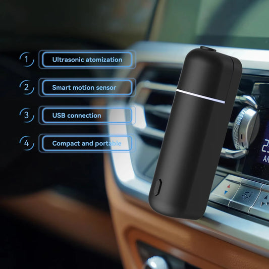 Car Aroma Diffuser Vent Clip Car Air Freshener Rechargeable Scent Machine Fragrance Oil Waterless Essential Oil Diffuser Peaceful Pleasures Health and Wellness