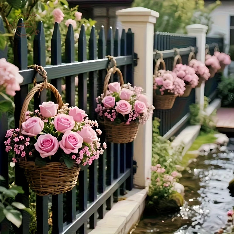 Artificial Pink Rose & Gypsophila Bouquet | Wedding Home Decor