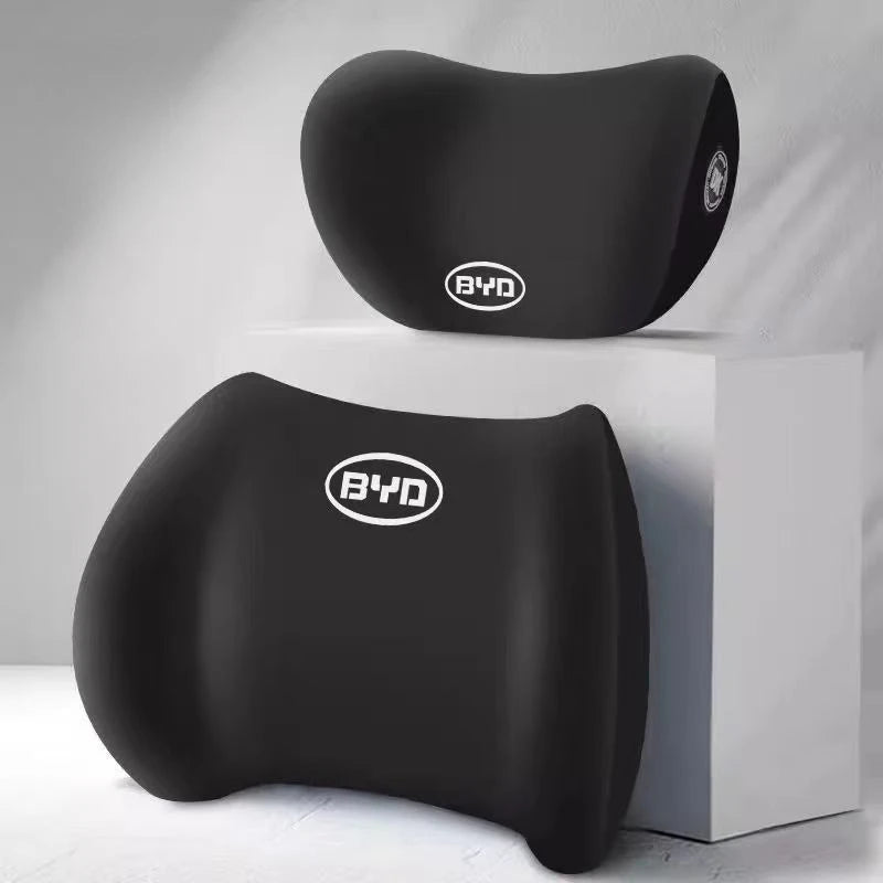 Memory Foam Car Seat Lumbar Support & Headrest Neck Pillow Car Seat Support Pillow Peaceful Pleasures Health and Wellness black